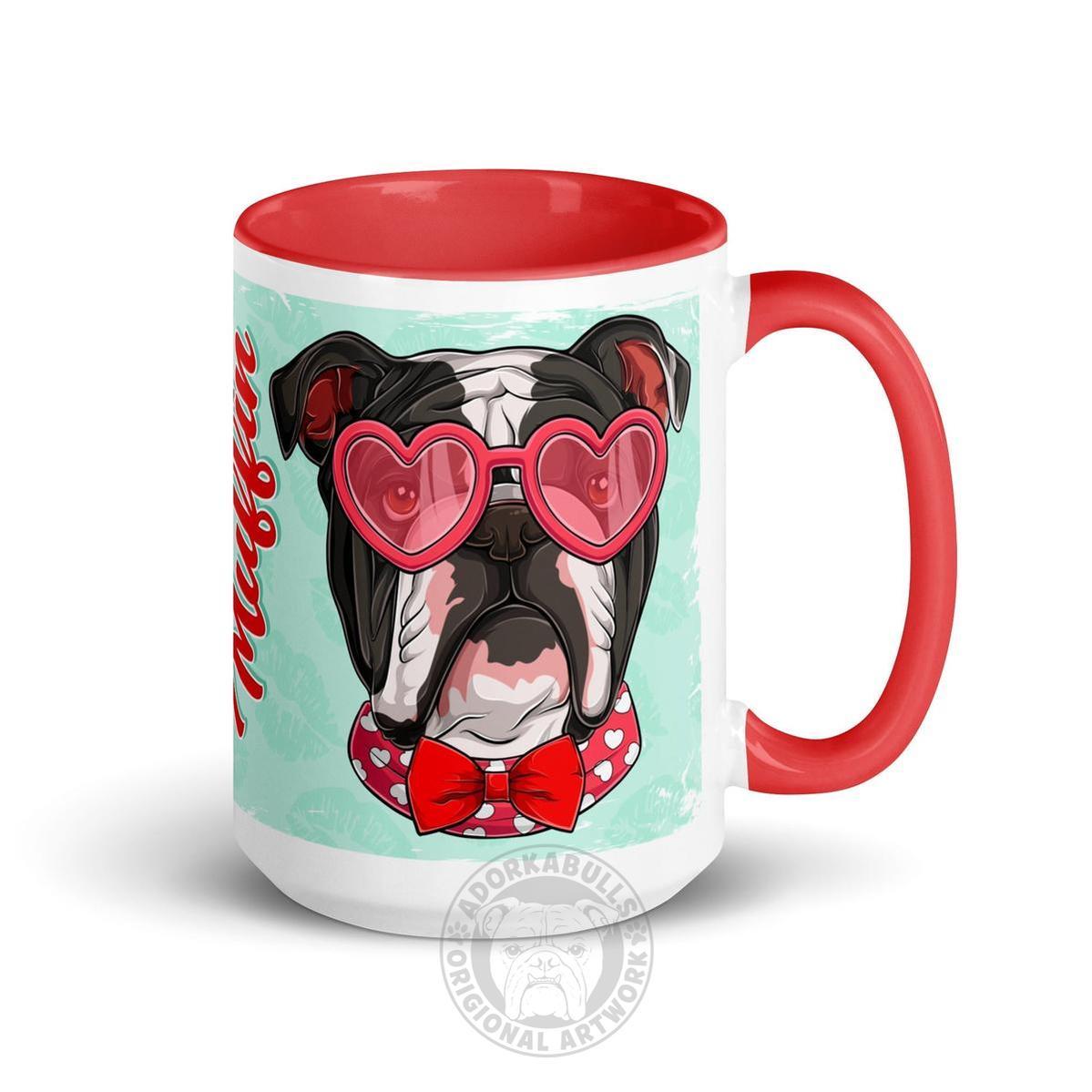 "Stud Muffin" English Bulldog Mug | B&W Colored