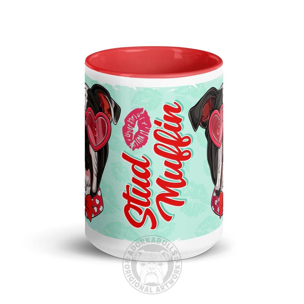 "Stud Muffin" English Bulldog Mug | B&W Colored