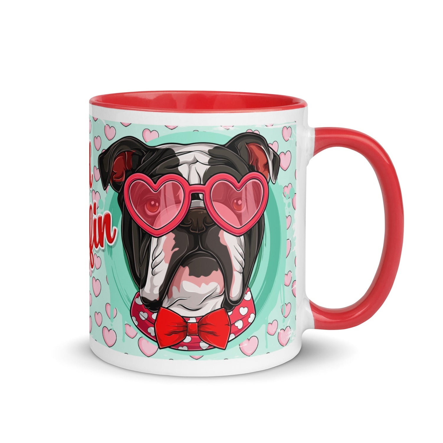 "Stud Muffin" English Bulldog Mug | B&W Colored Male