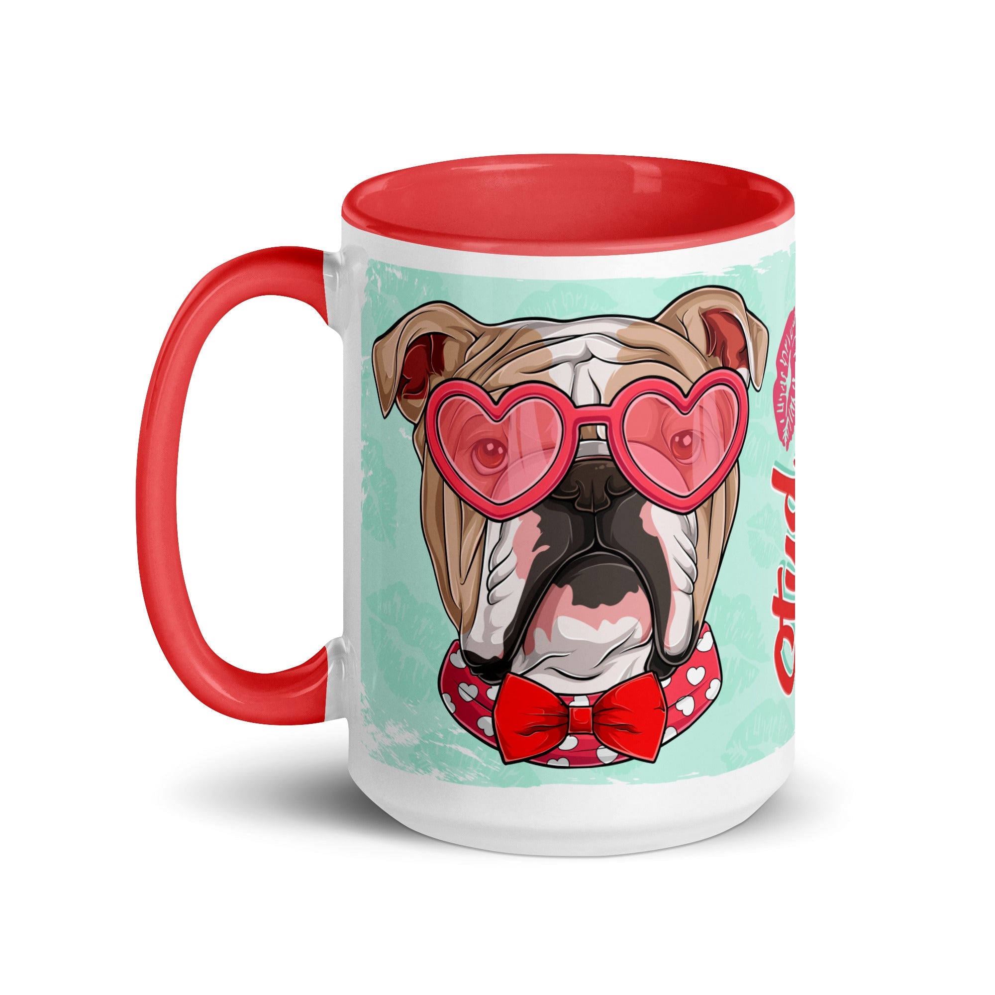 "Stud Muffin" English Bulldog Mug | Fawn & White Colored