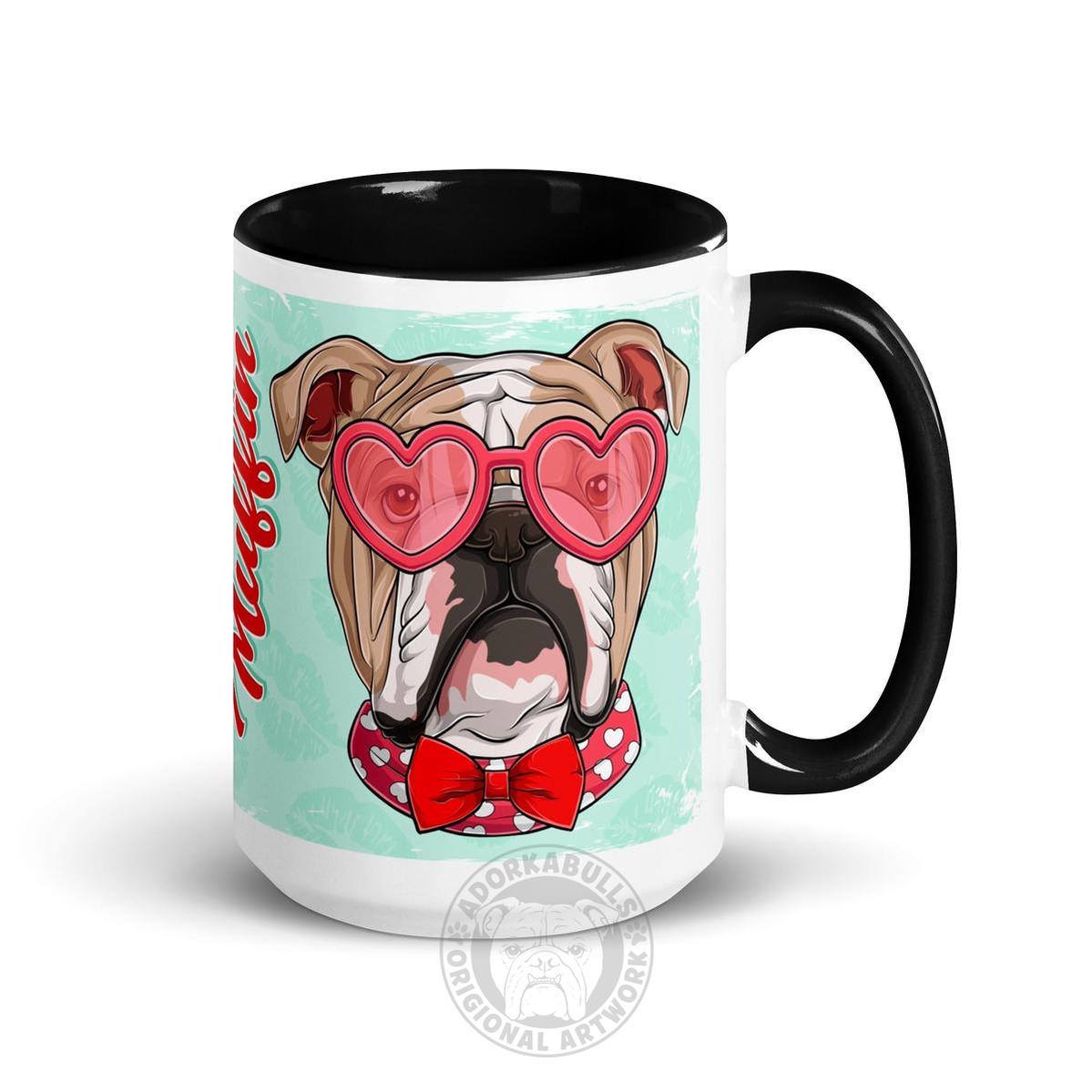 "Stud Muffin" English Bulldog Mug | Fawn & White Colored