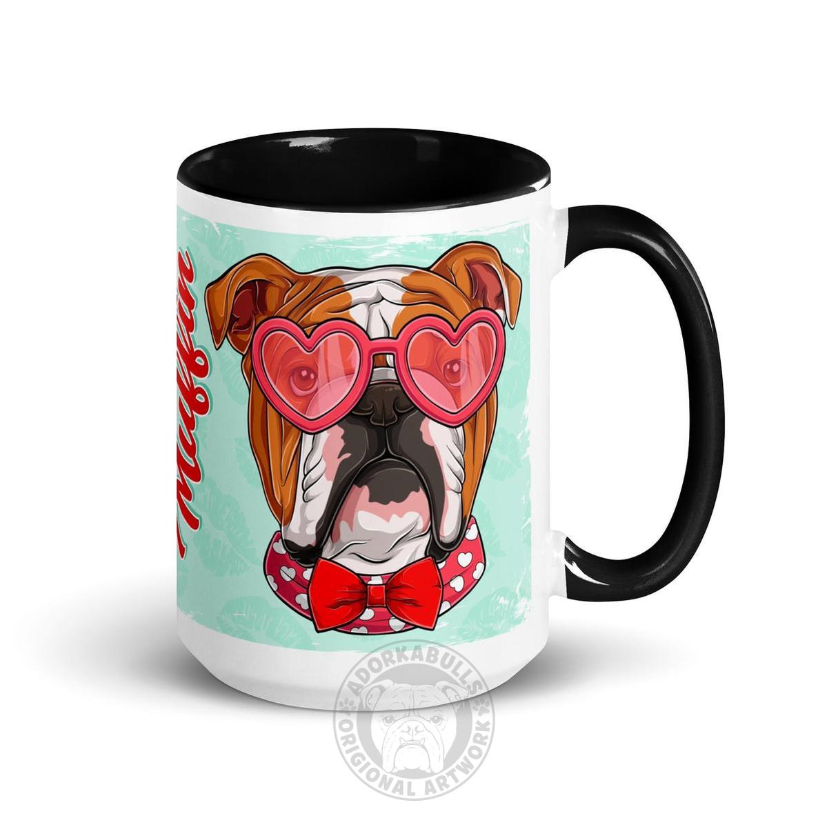 "Stud Muffin" English Bulldog Mug | Red & White Colored