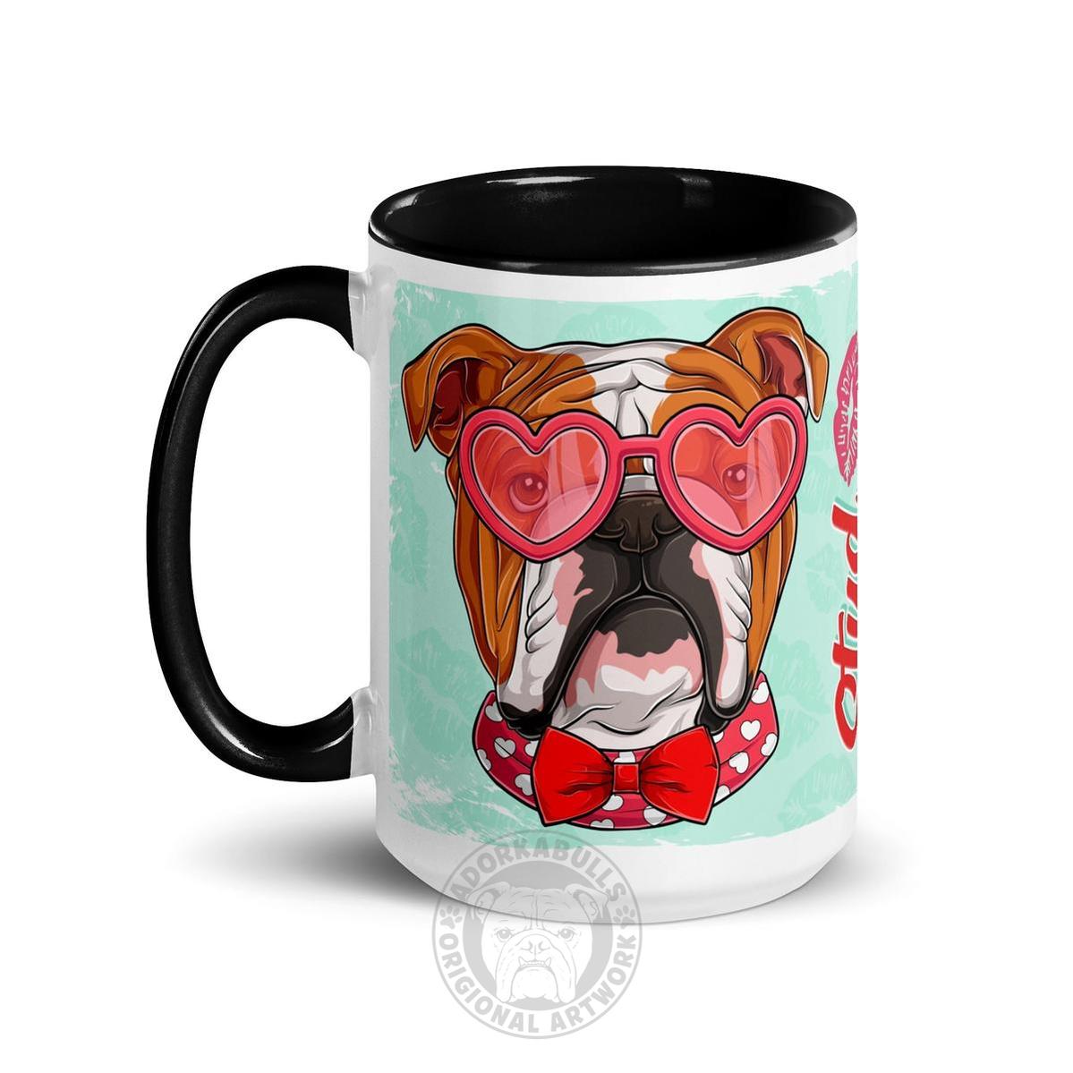 "Stud Muffin" English Bulldog Mug | Red & White Colored
