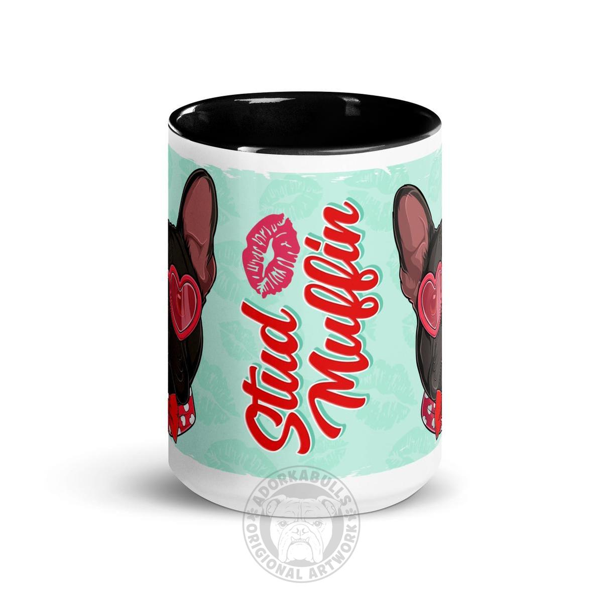 "Stud Muffin" French Bulldog Mug | B&W Colored