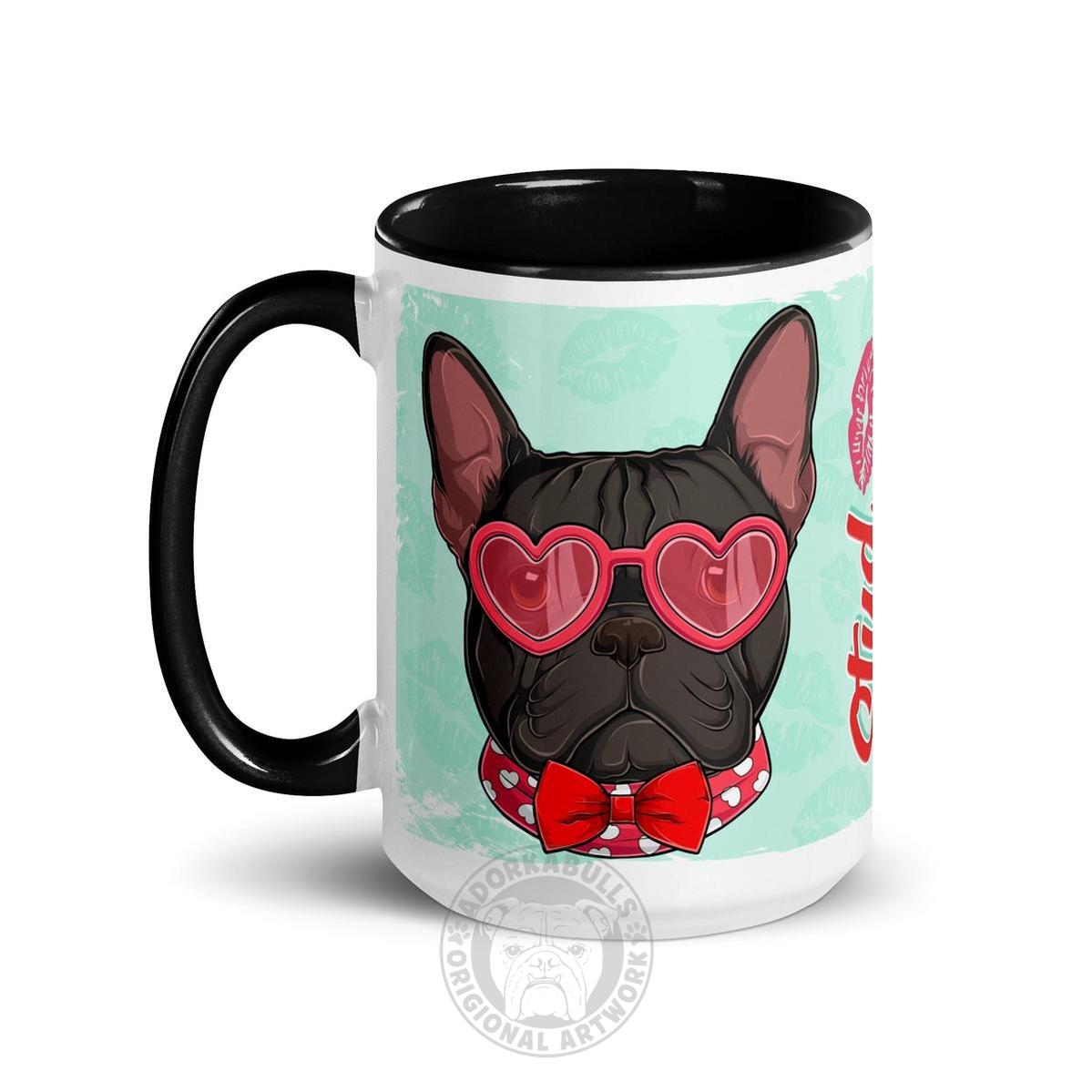 "Stud Muffin" French Bulldog Mug | B&W Colored