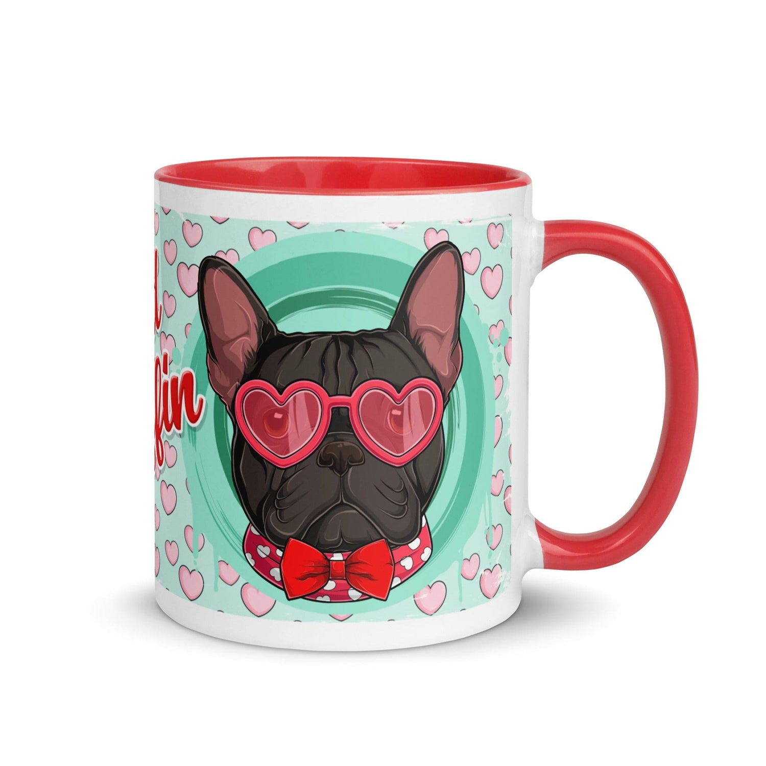"Stud Muffin" French Bulldog Mug | B&W Colored Male