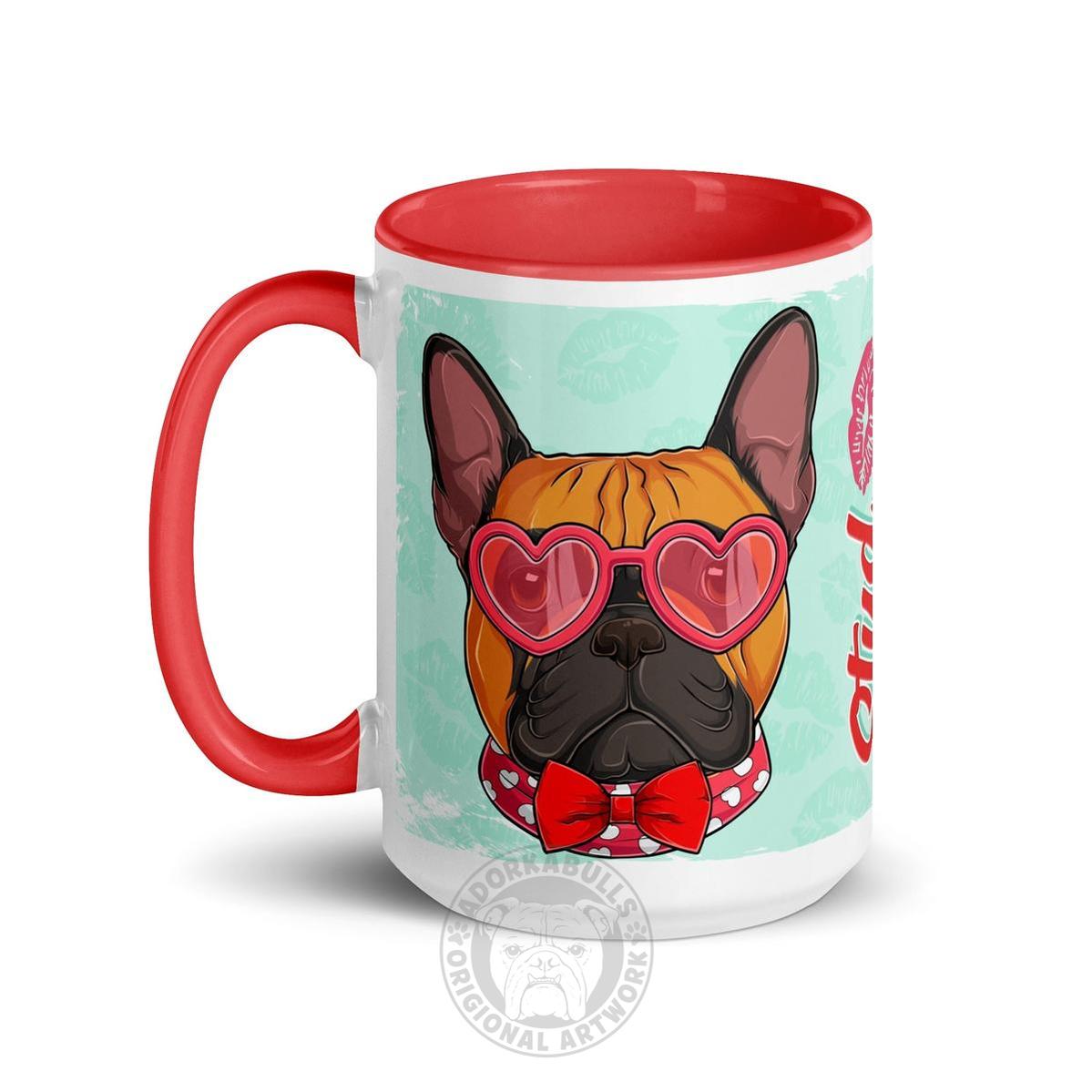 "Stud Muffin" French Bulldog Mug | Red & White Colored