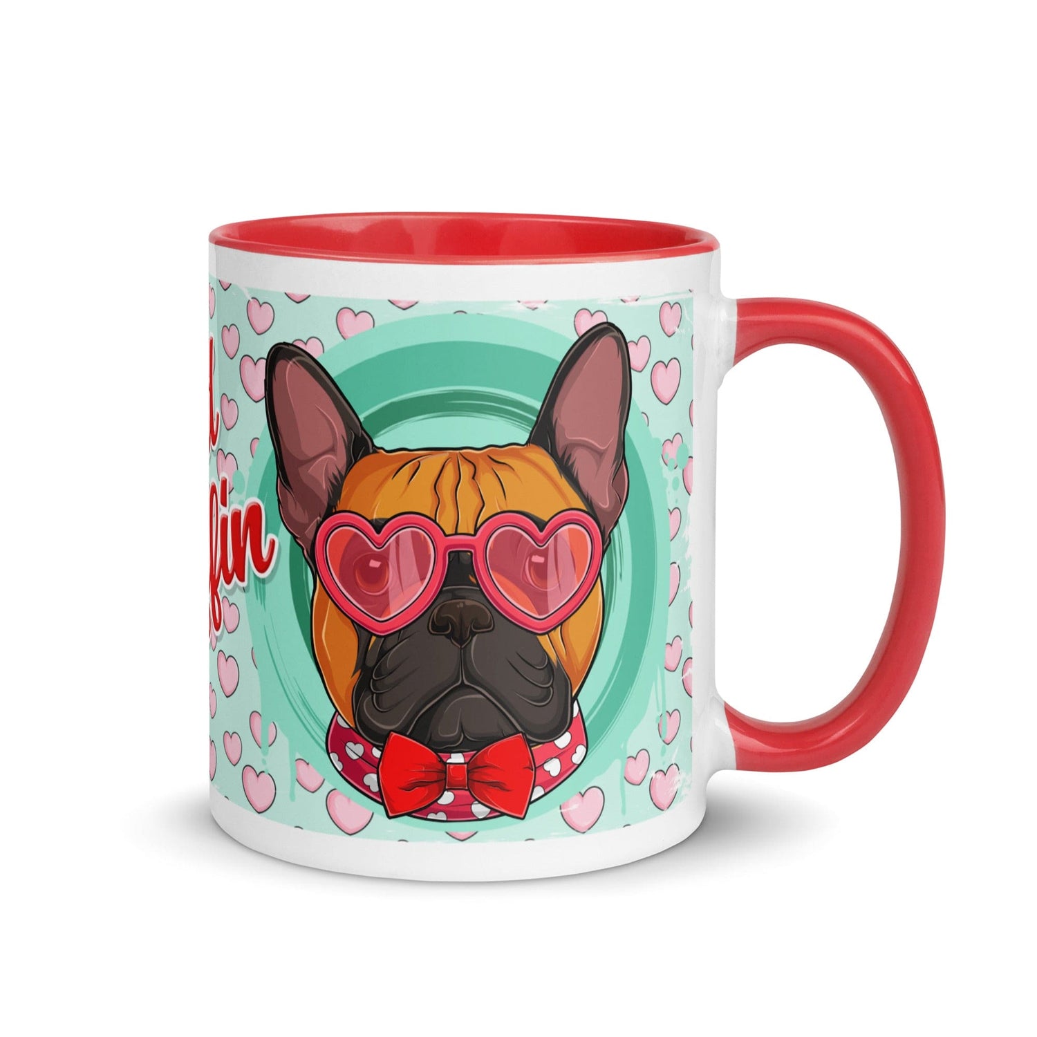 "Stud Muffin" French Bulldog Mug | Red & White Colored Male