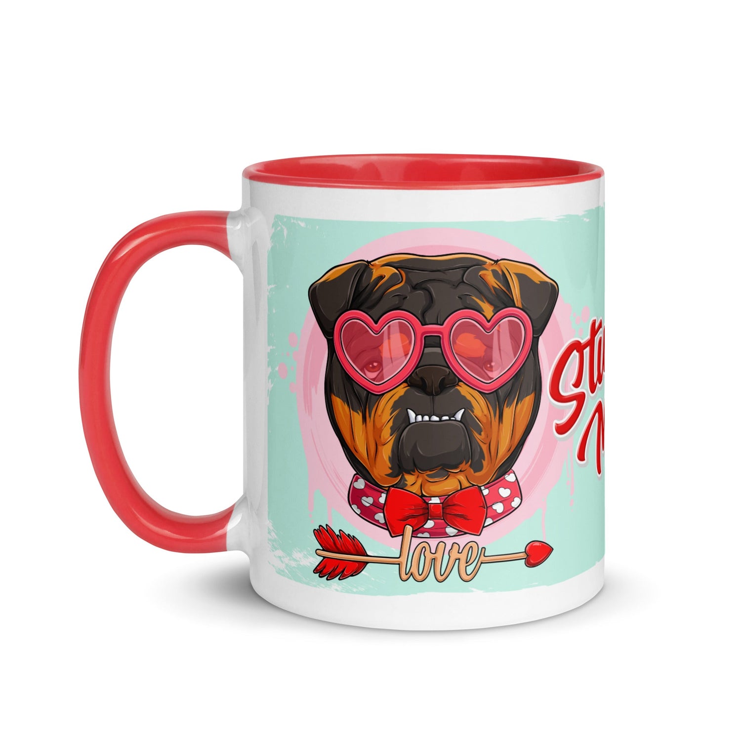"Stud Muffin" with Arrow of Love English Bulldog Mug | Tri Colored Male