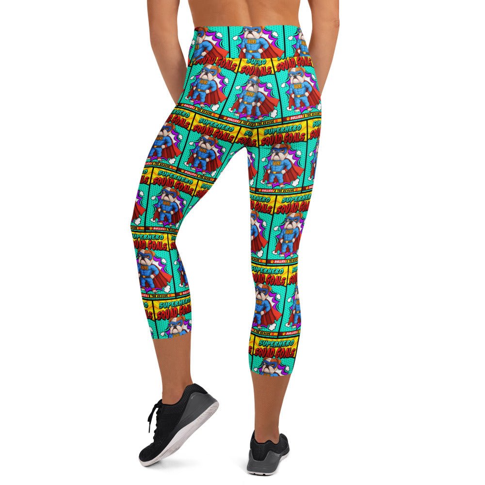 Superhero "Squad Goals" Comic Yoga Capri Leggings