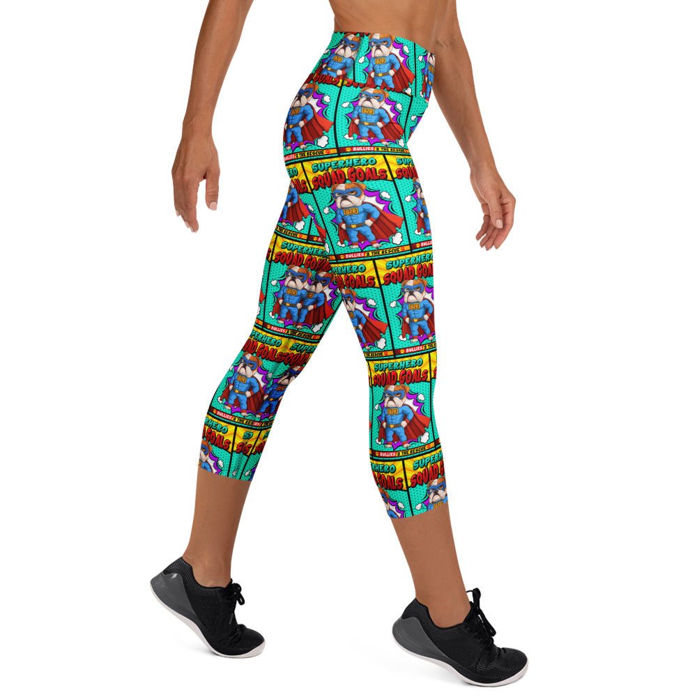 Superhero "Squad Goals" Comic Yoga Capri Leggings