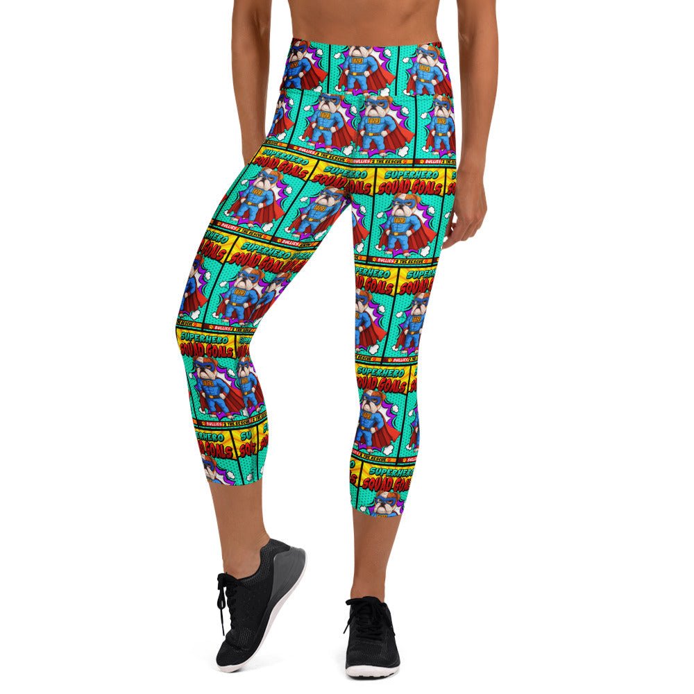 Superhero "Squad Goals" Comic Yoga Capri Leggings
