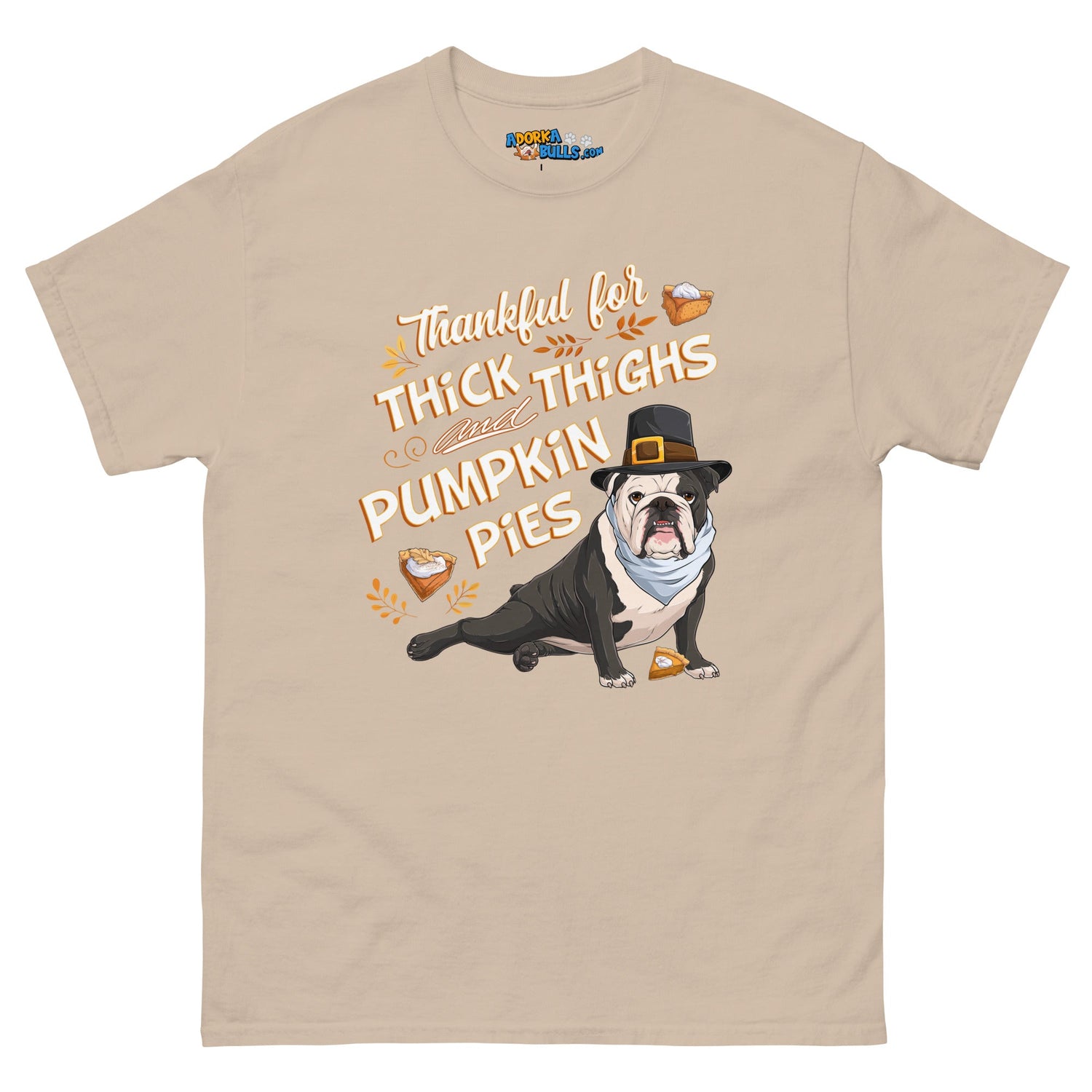 "Thankful for Thick Thighs & Pumpkin Pies" Unisex Tee | B&W Colored