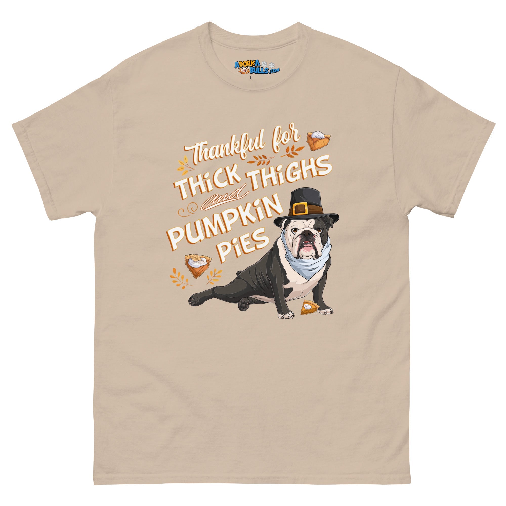"Thankful for Thick Thighs & Pumpkin Pies" Unisex Tee | B&W Colored