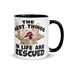 "The Best Things In Life Are Rescued" English Bulldog Mug | Fawn & White Colored