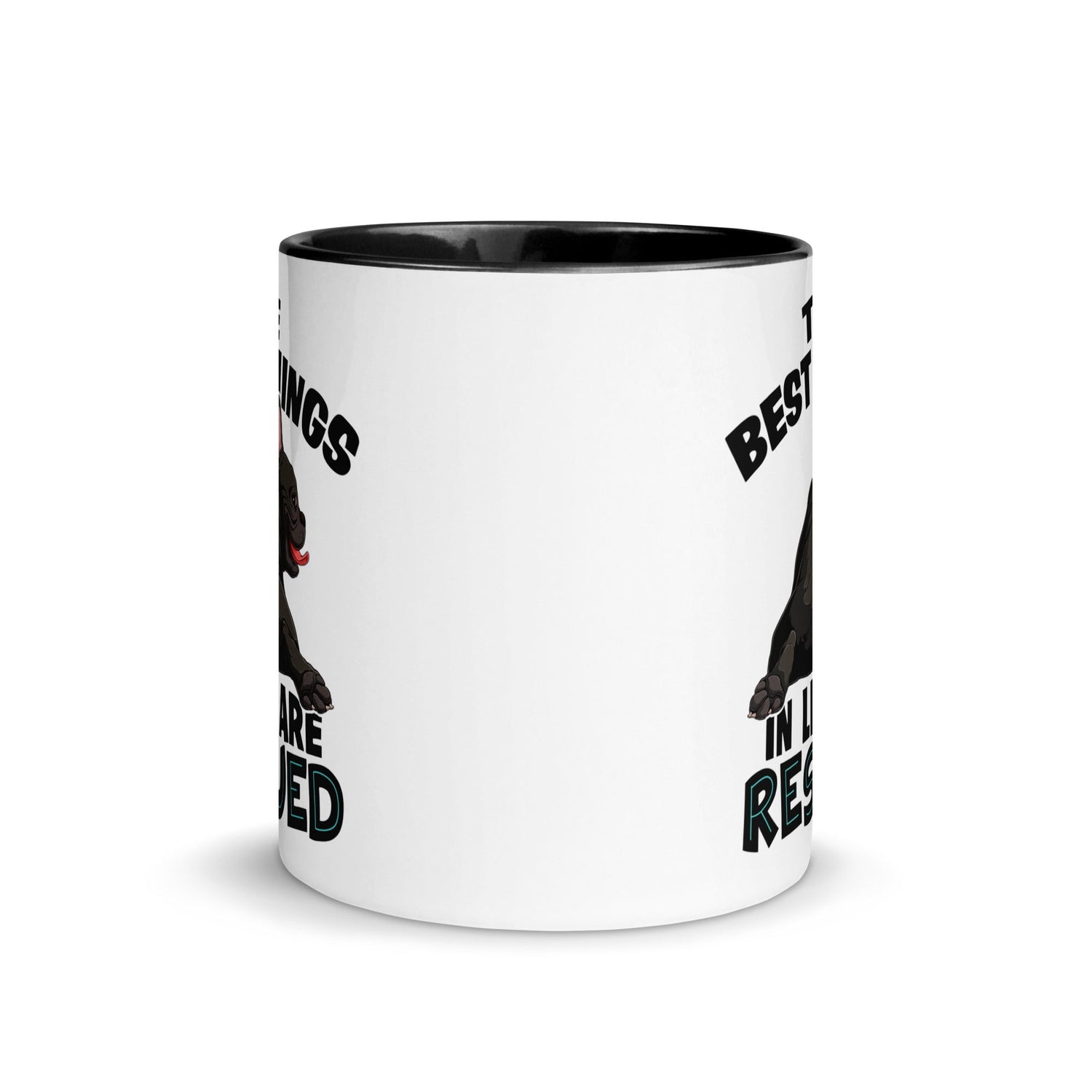 "The Best Things In Life Are Rescued" French Bulldog Mug | B&W Colored