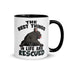 "The Best Things In Life Are Rescued" French Bulldog Mug | B&W Colored