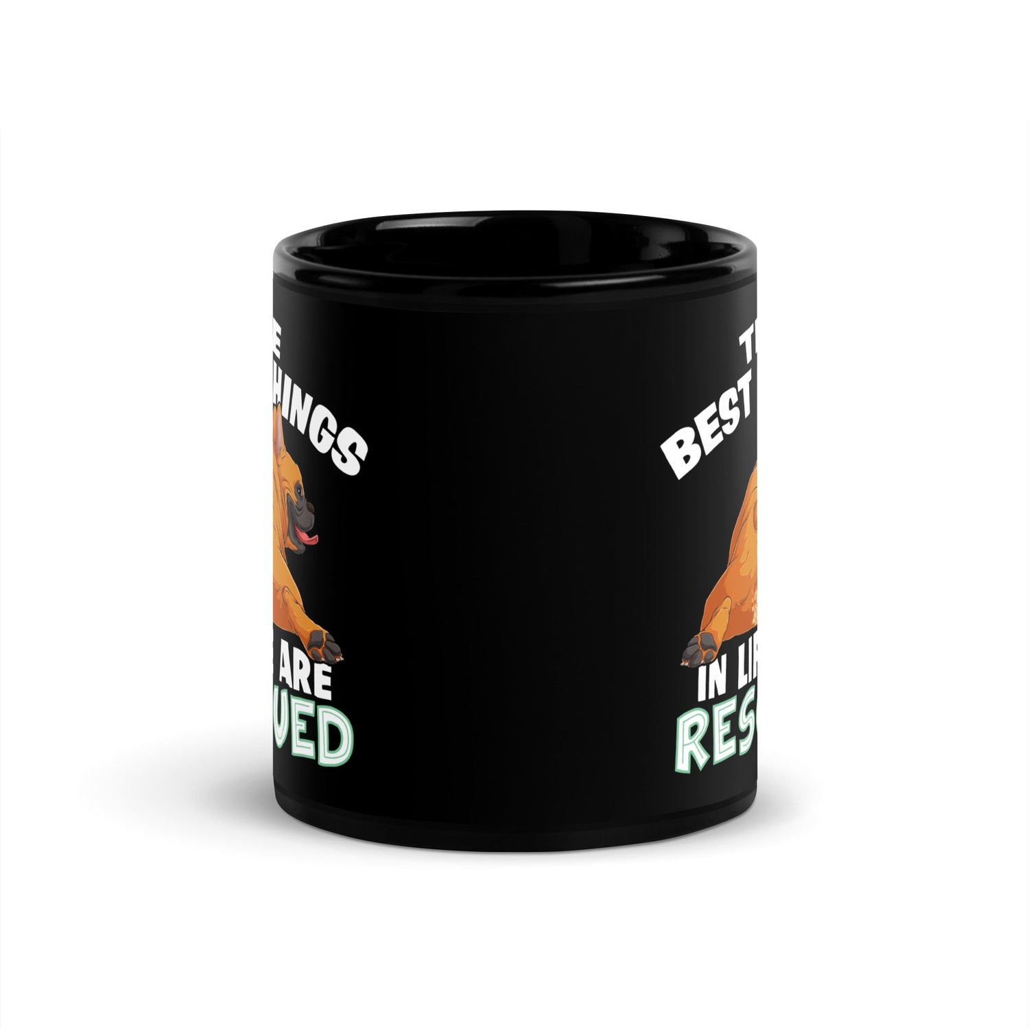 "The Best Things In Life Are Rescued" French Bulldog Mug | Red & White Colored