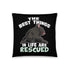 "The Best Things In Life Are Rescued" French Bulldog Throw Pillow | B&W Colored