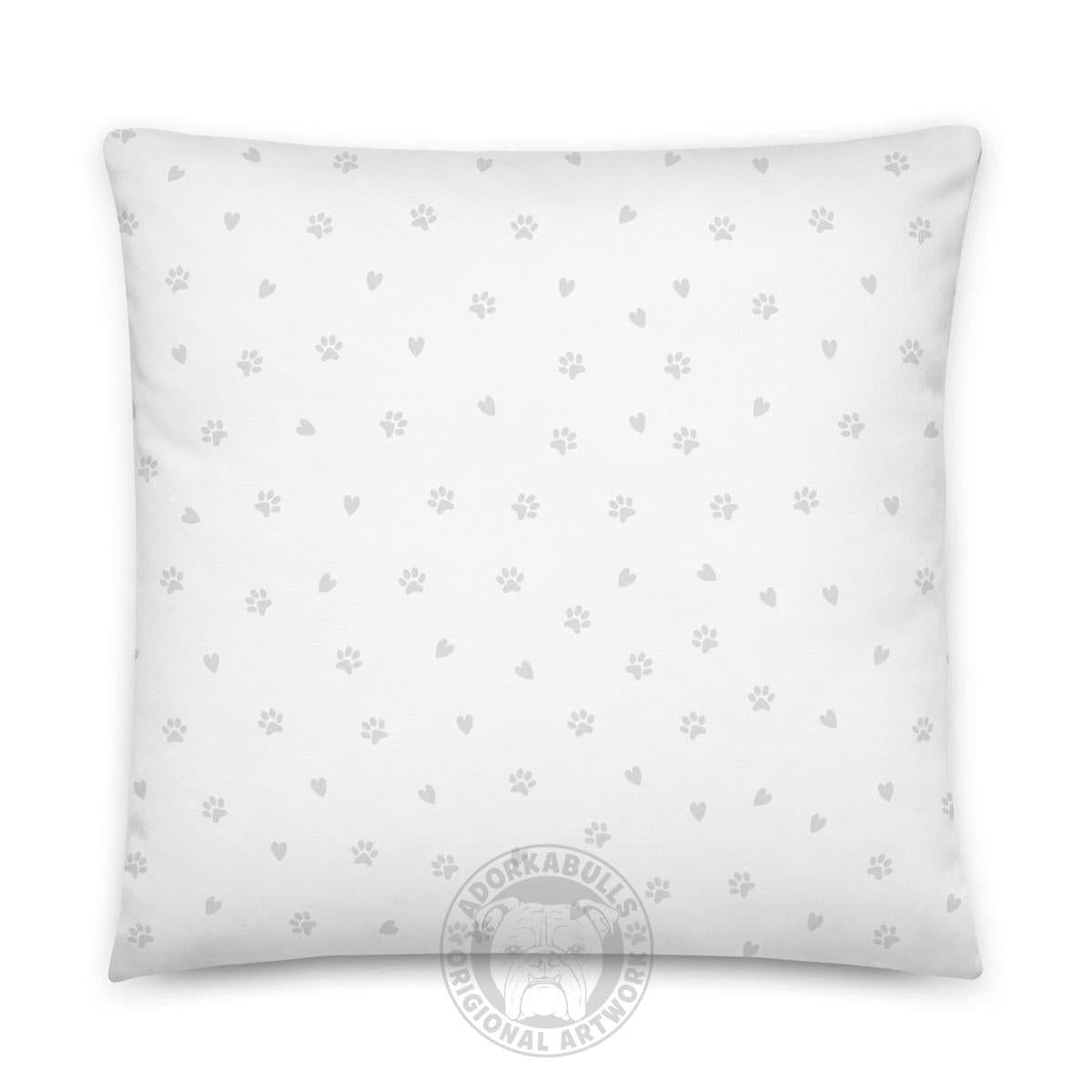 "The Best Things In Life Are Rescued" French Bulldog Throw Pillow | Red & White Colored