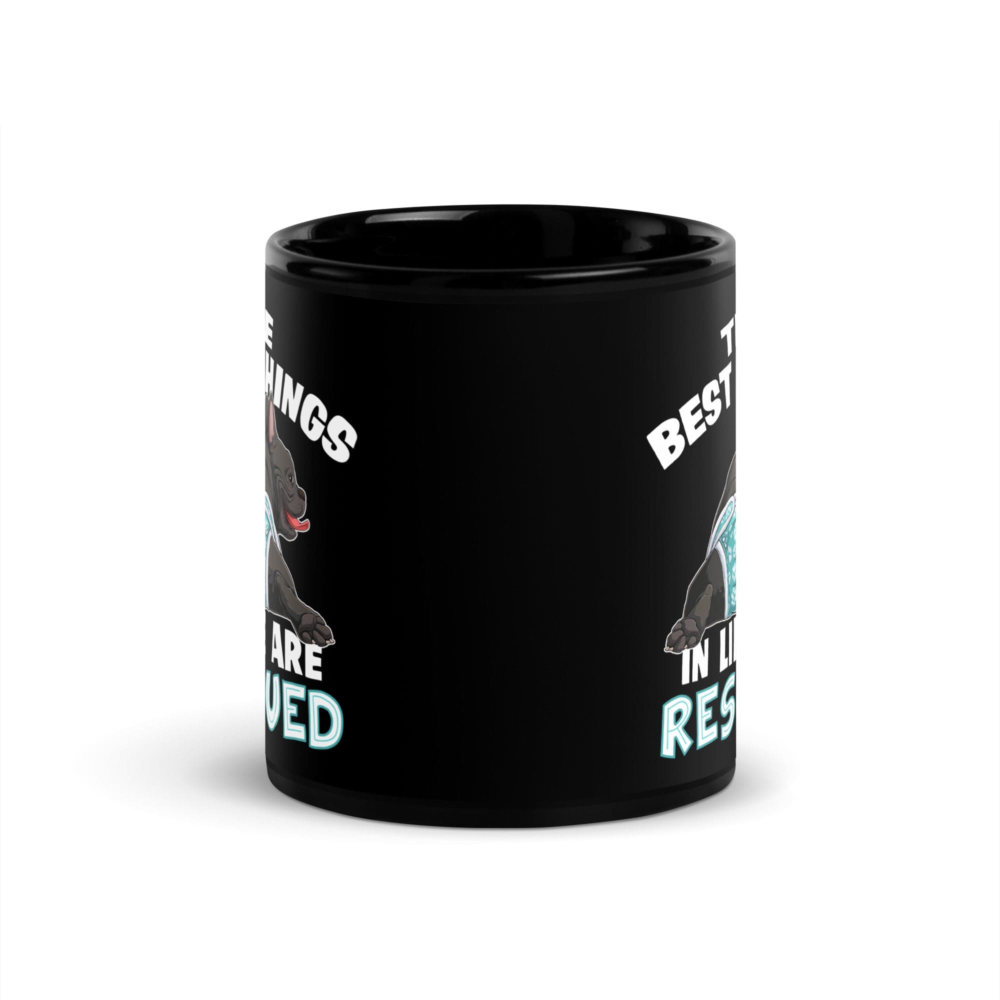 "The Best Things In Life Are Rescued" Male French Bulldog Mug | B&W Colored with Spina Bifida
