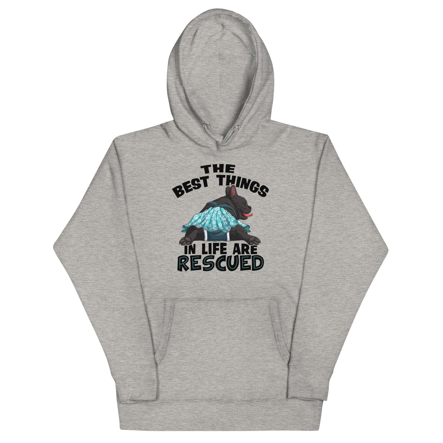 "The Best Things In Life Are Rescued" Unisex Hoodie | Black & White Colored Female