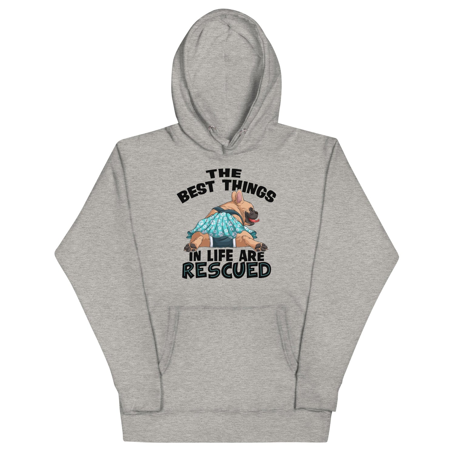 "The Best Things In Life Are Rescued" Unisex Hoodie | Fawn & White Colored Female