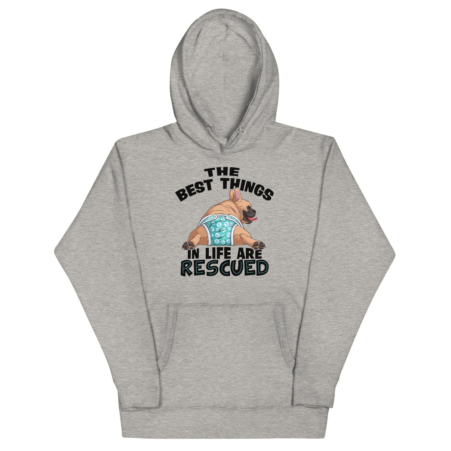 "The Best Things In Life Are Rescued" Unisex Hoodie | Fawn & White Colored Male