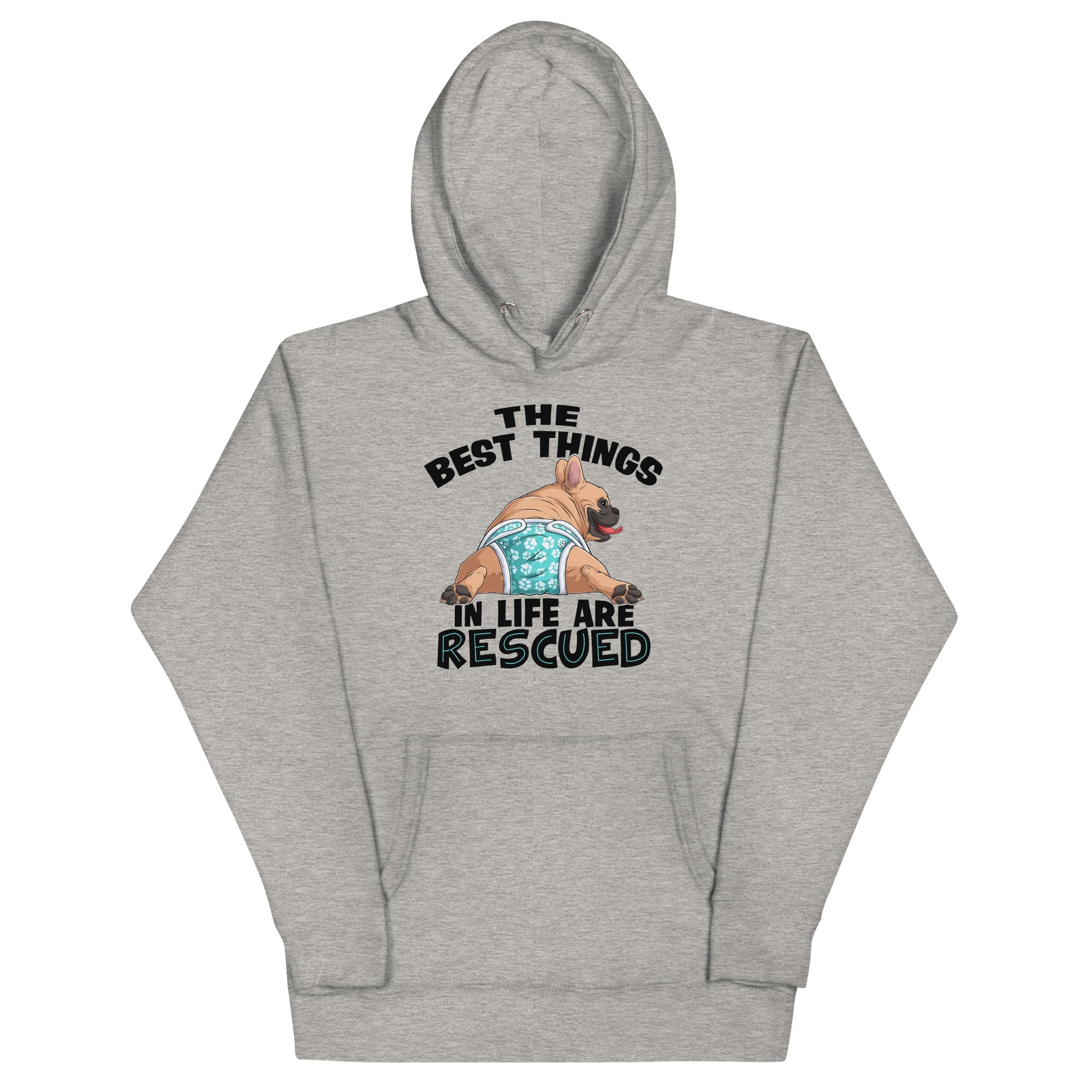 "The Best Things In Life Are Rescued" Unisex Hoodie | Fawn & White Colored Male