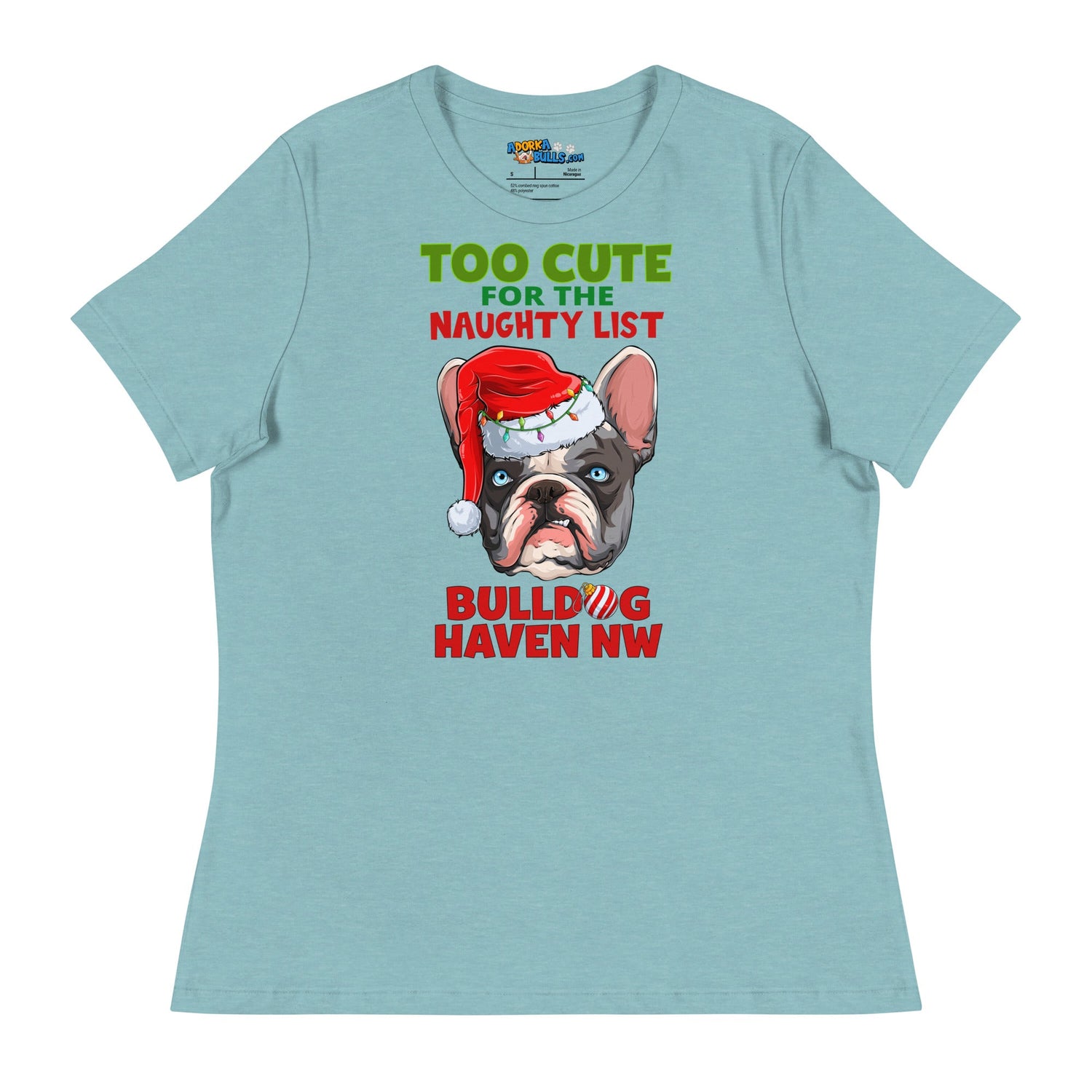 "Too Cute for the Naughty List" BHNW Frenchie Christmas Women’s T-Shirt
