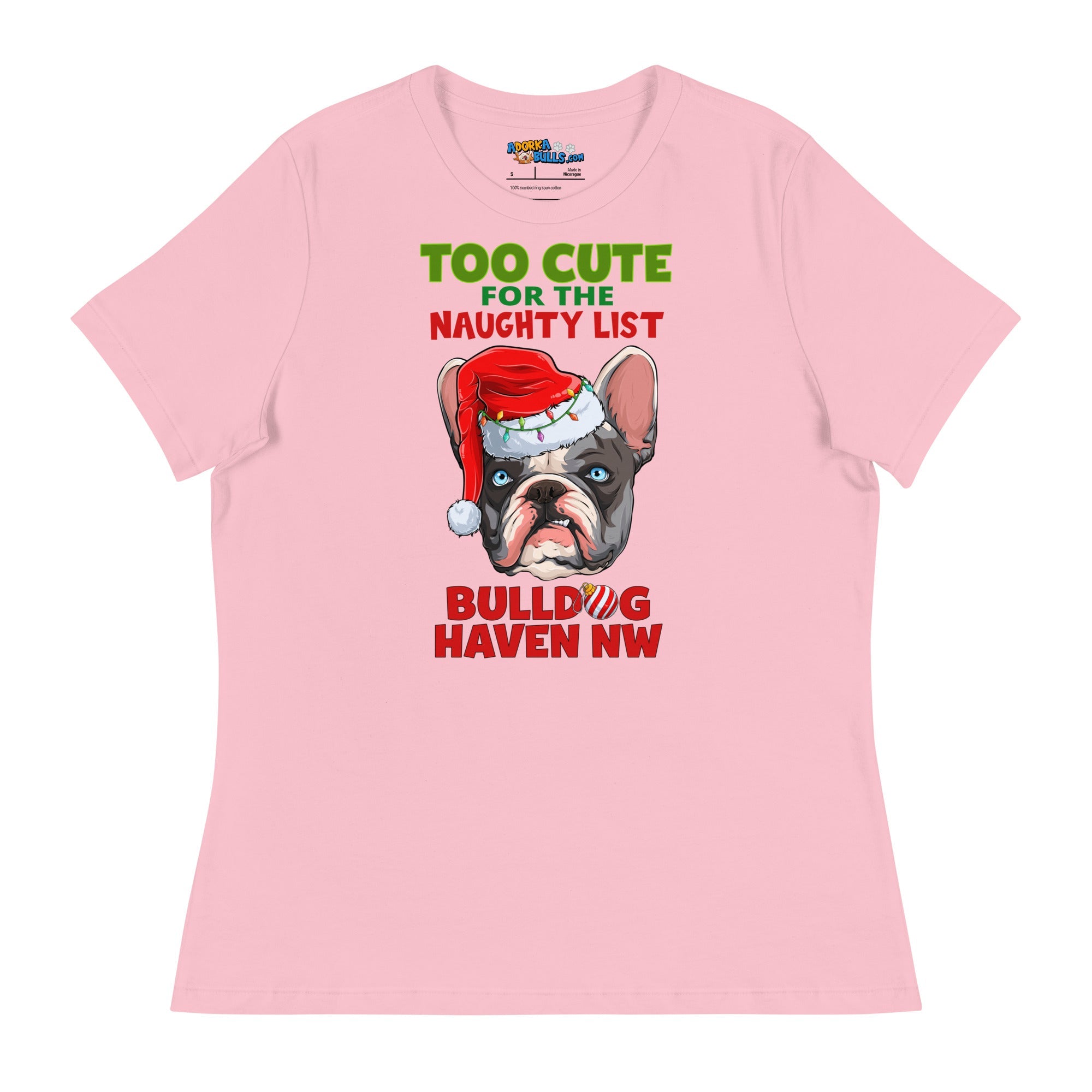 "Too Cute for the Naughty List" BHNW Frenchie Christmas Women’s T-Shirt