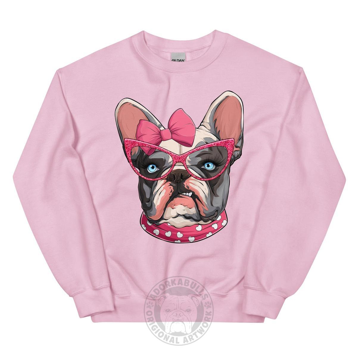 "Too Glam to Give a Woof" – Valentine’s Frenchie Sweatshirt
