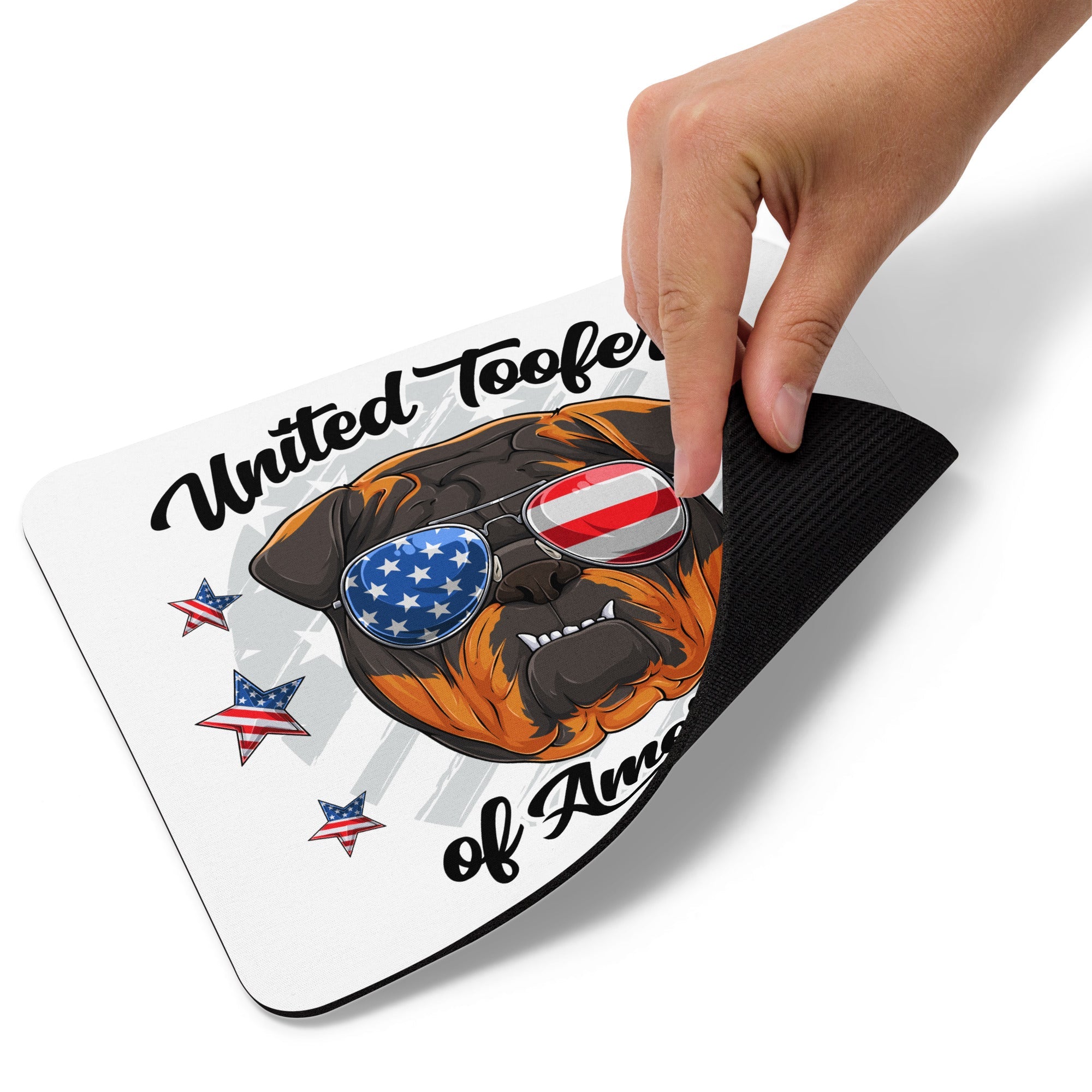 "United Toofers of America" Mouse Pad | Tri Colored English Bulldog