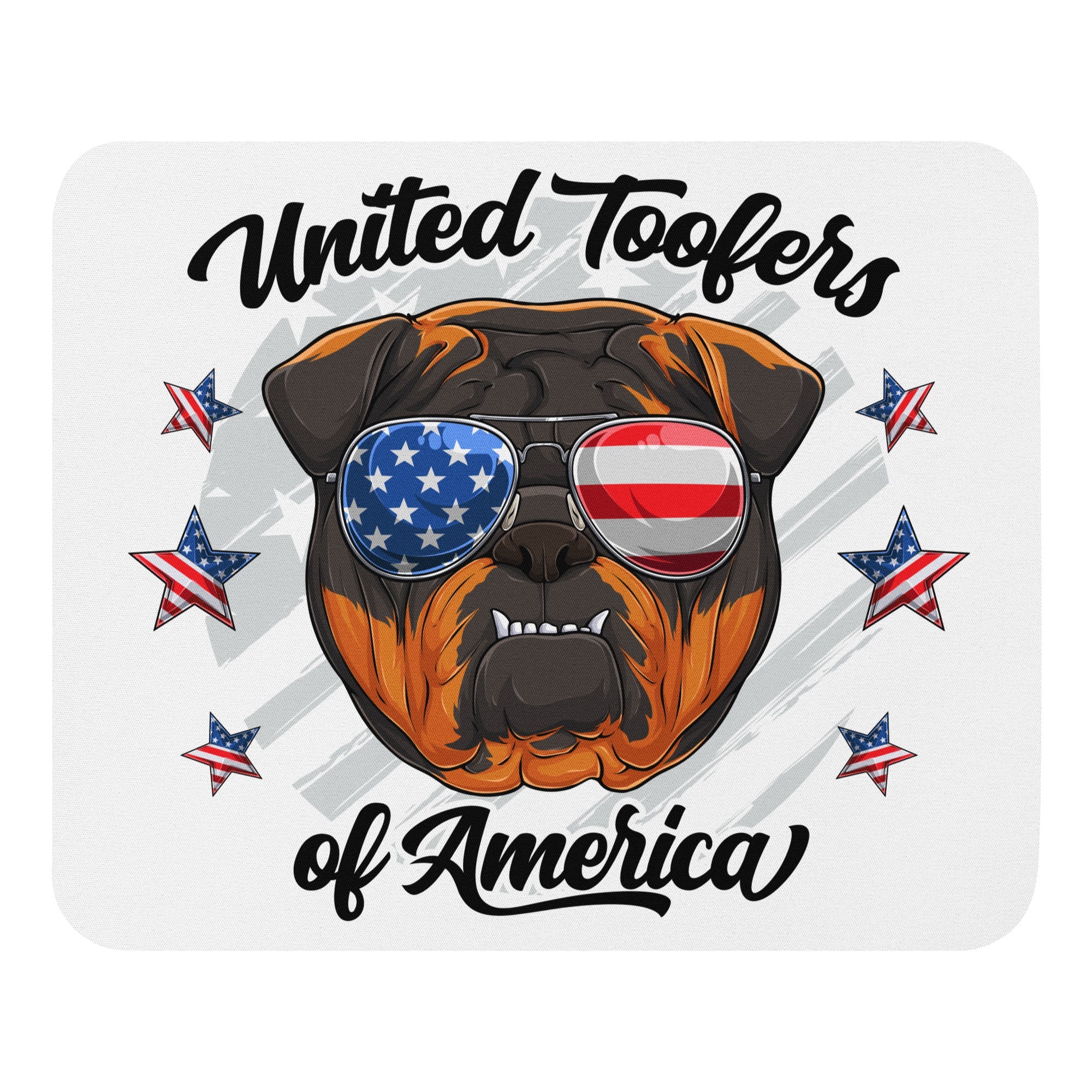 "United Toofers of America" Mouse Pad | Tri Colored English Bulldog
