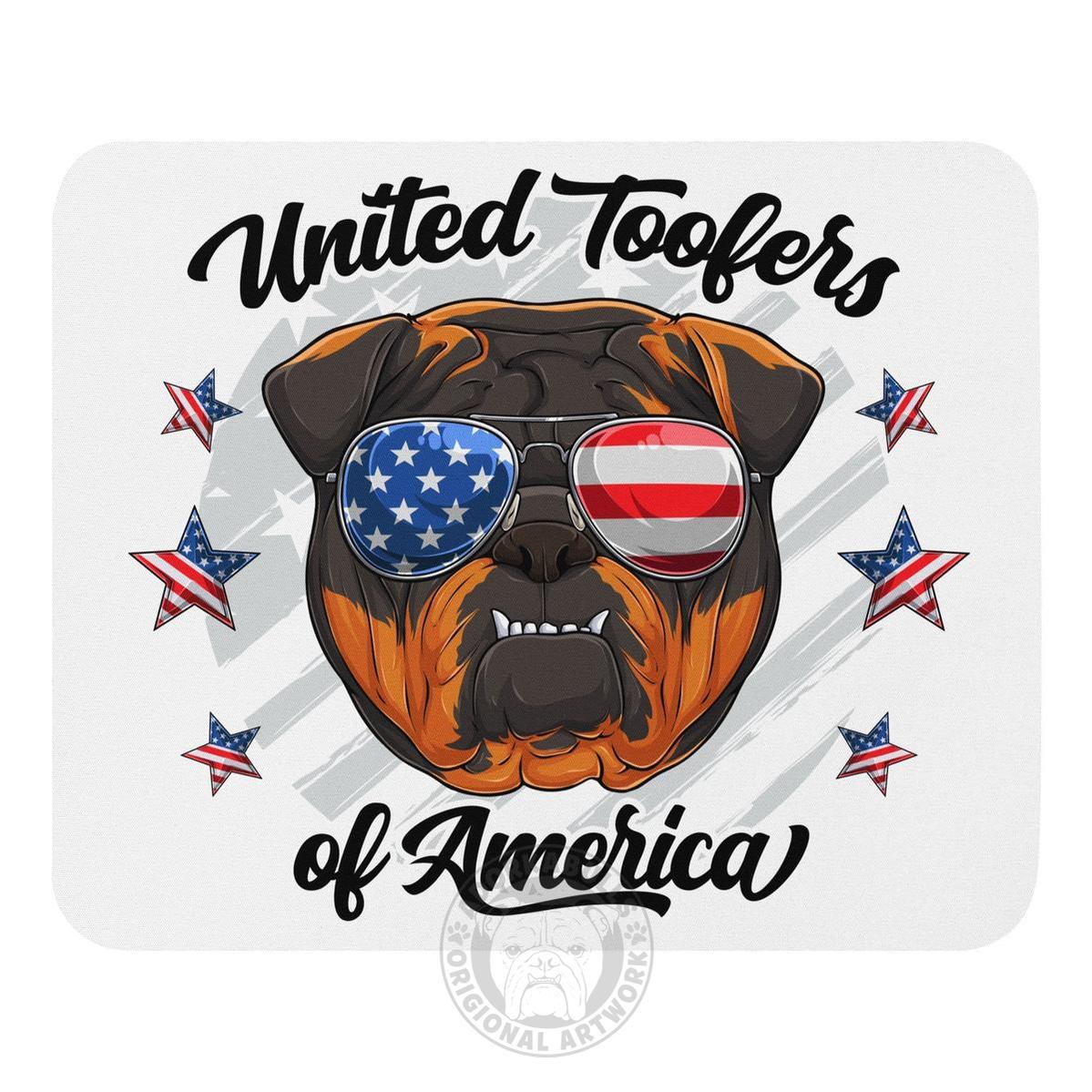 "United Toofers of America" Mouse Pad | Tri Colored English Bulldog