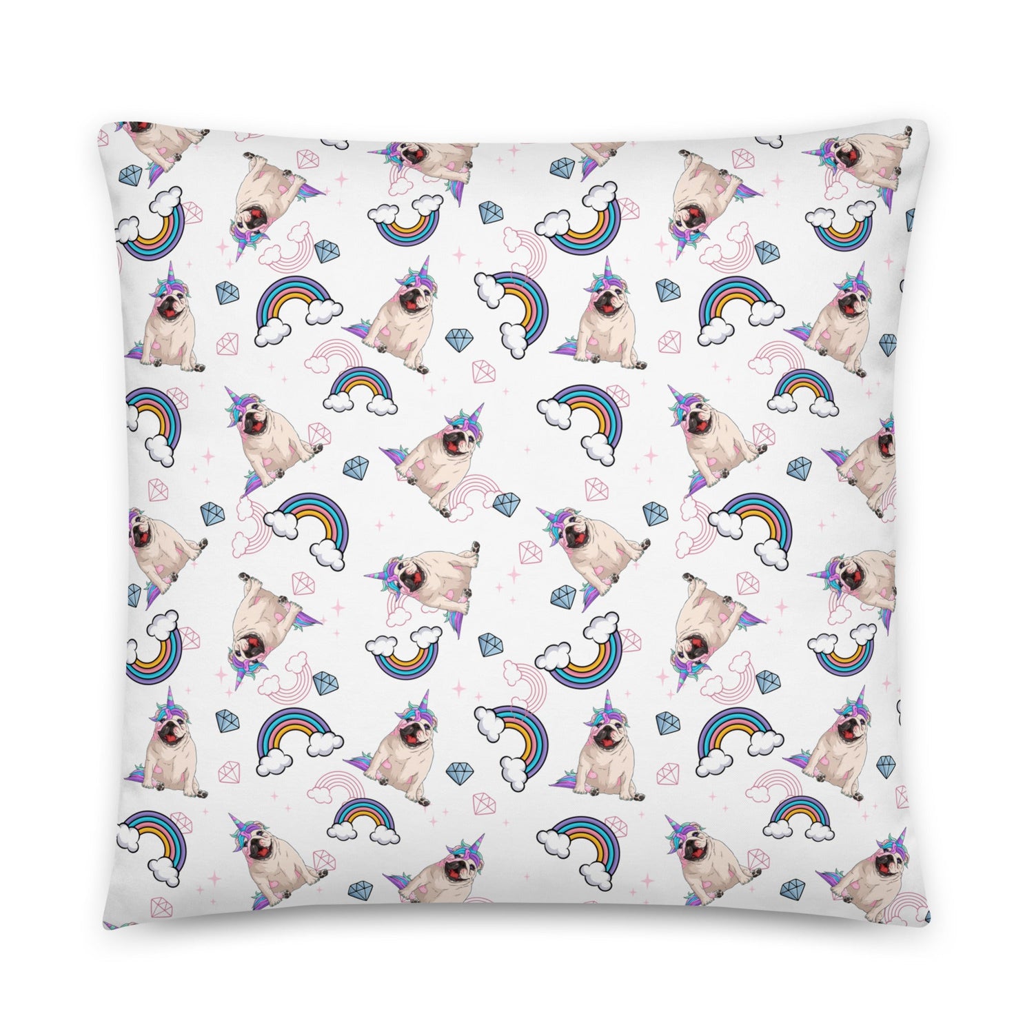 White Bullicorn Pillow