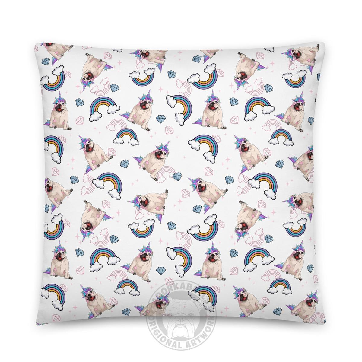 White Bullicorn Pillow