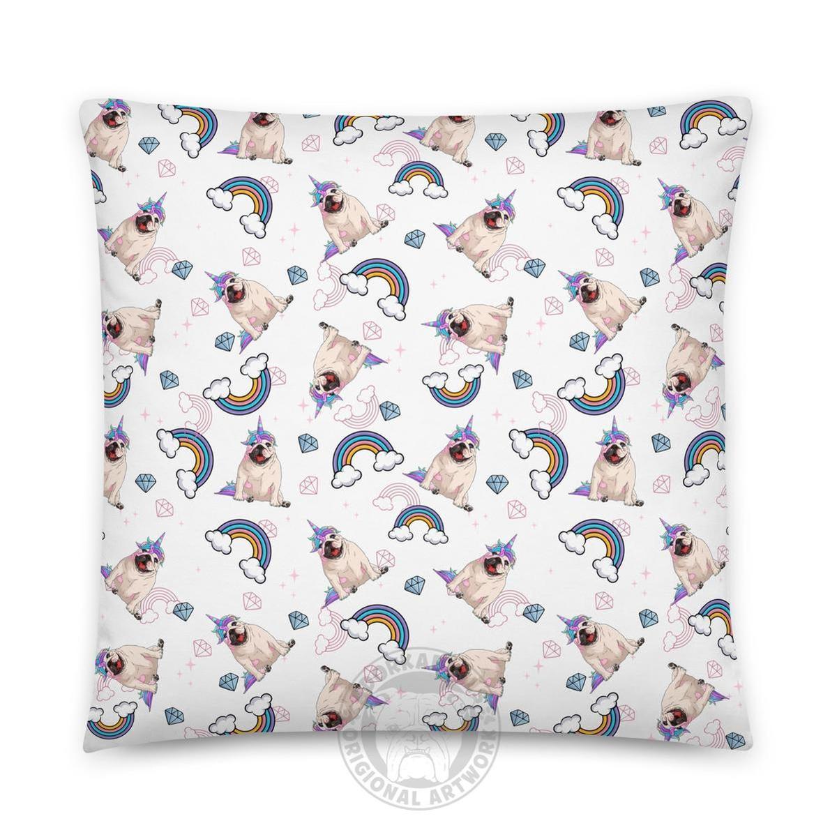 White Bullicorn Pillow