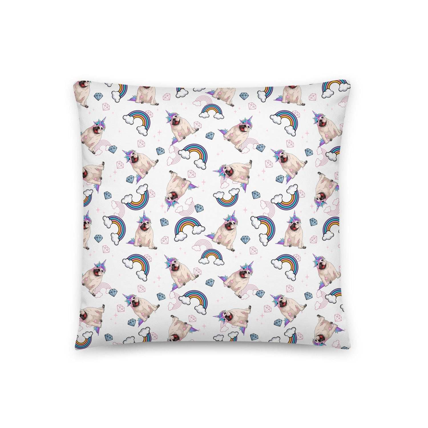 White Bullicorn Pillow