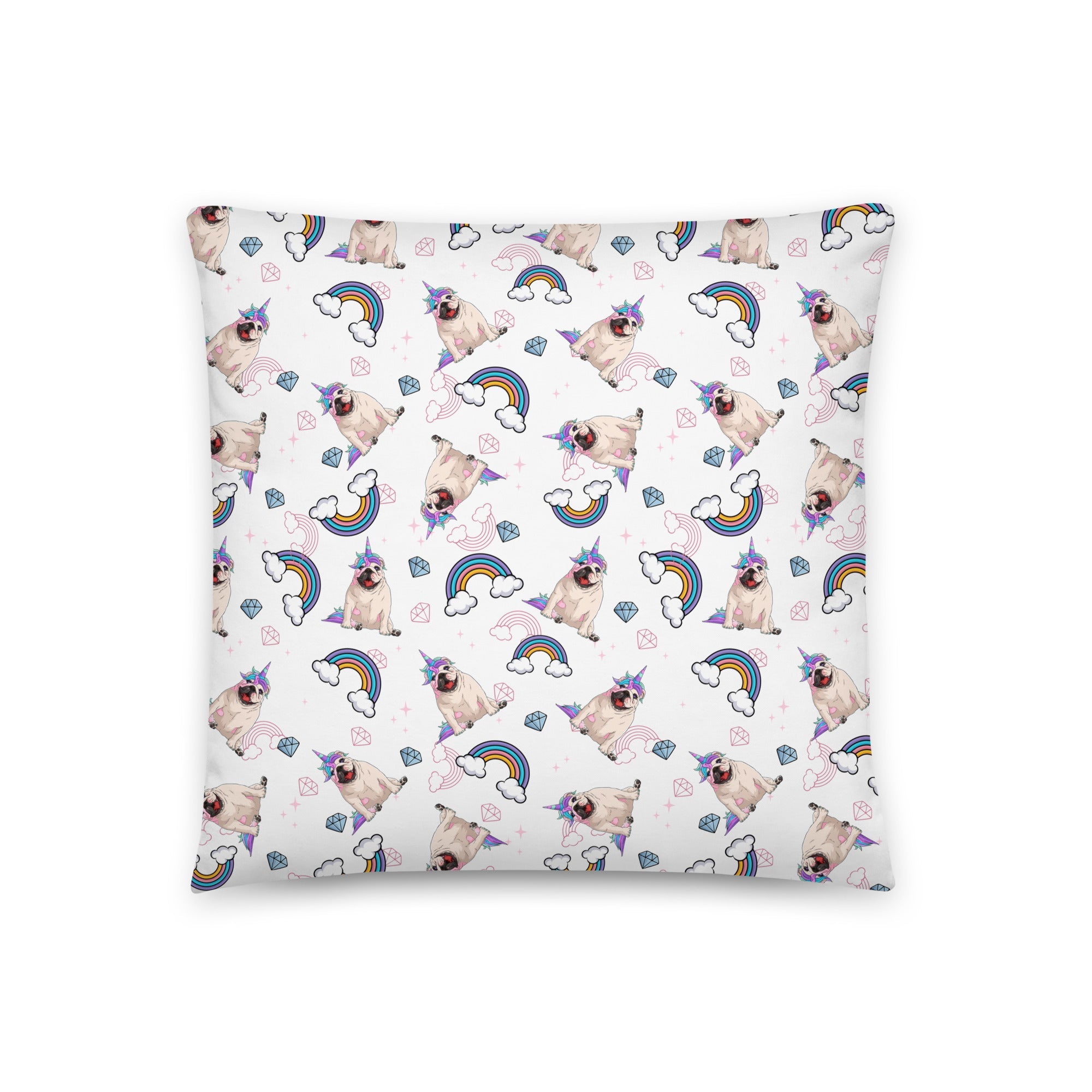 White Bullicorn Pillow