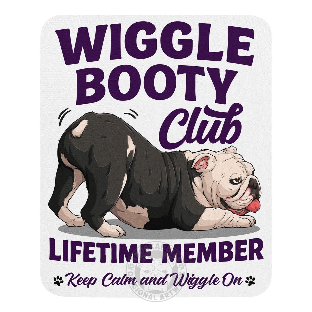 Wiggle Booty Club Bulldog Mouse Pad | B&W Colored English Bulldog