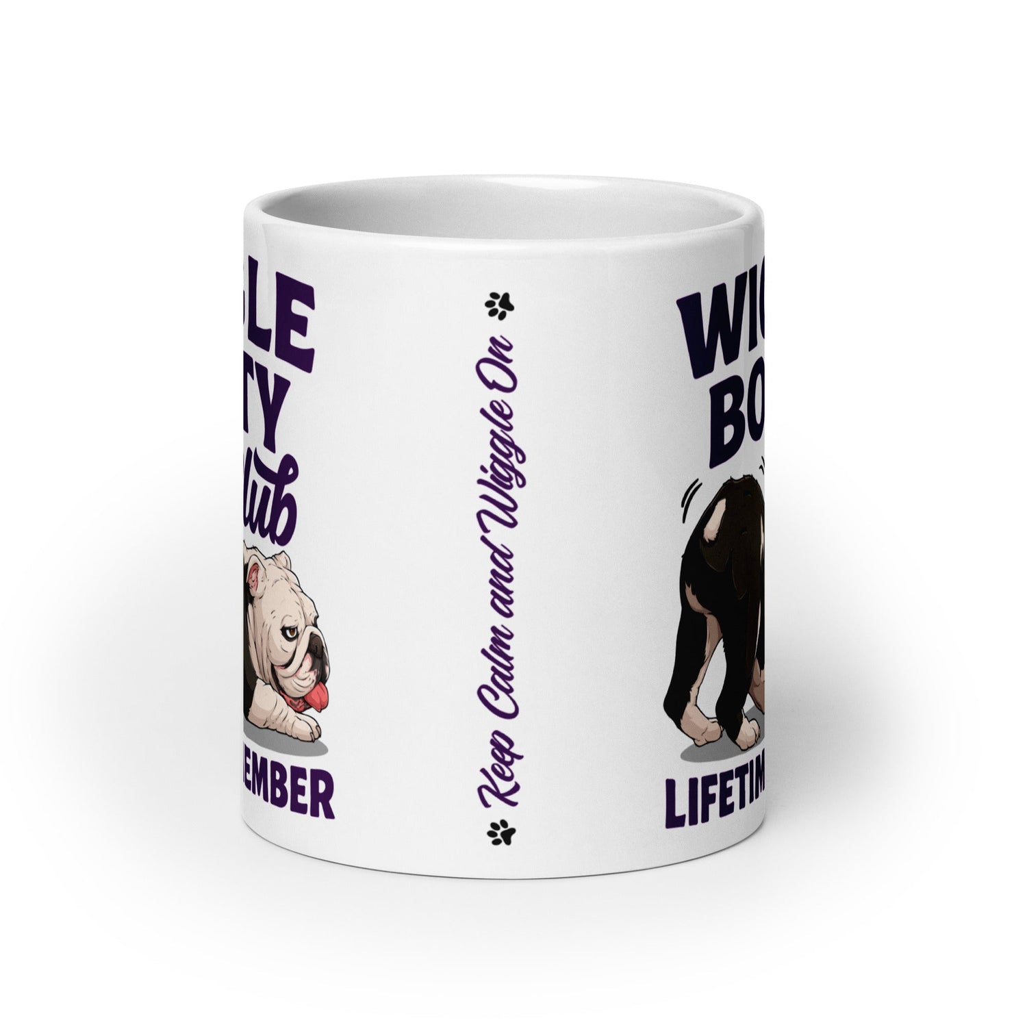 Wiggle Booty Club Bulldog Mug | B&W Colored English Bulldog