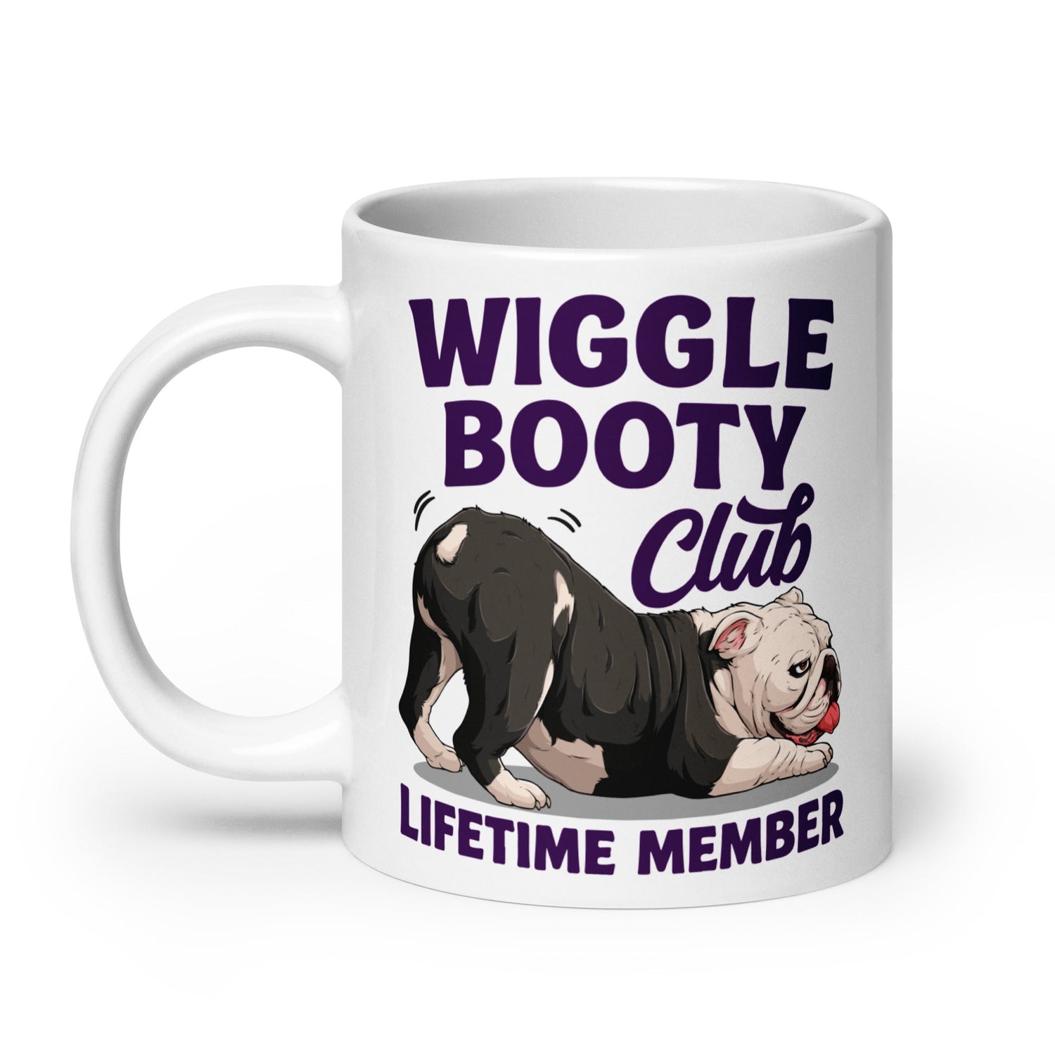 Wiggle Booty Club Bulldog Mug | B&W Colored English Bulldog