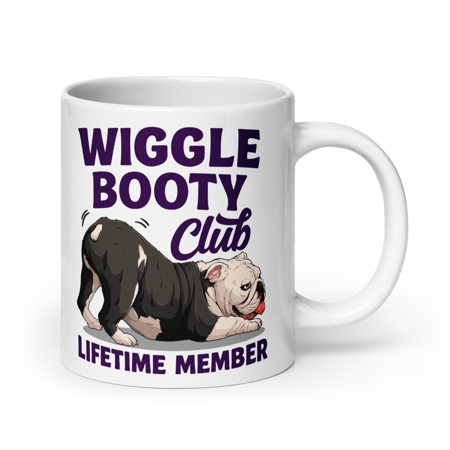 Wiggle Booty Club Bulldog Mug | B&W Colored English Bulldog