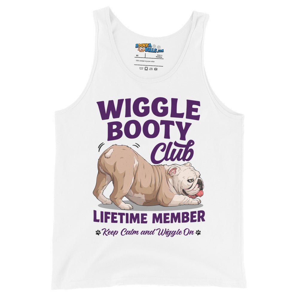 Wiggle Booty Club Men’s Tank | Fawn & White Colored English Bulldog