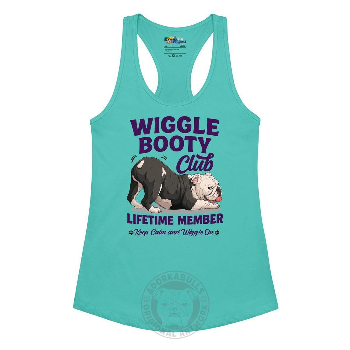 Wiggle Booty Club Racerback Tank | B&W Colored English Bulldog