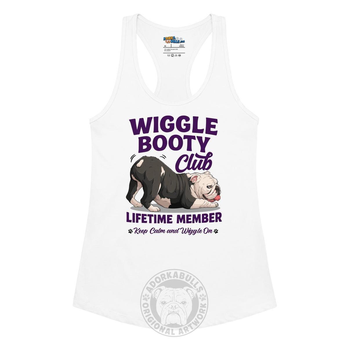 Wiggle Booty Club Racerback Tank | B&W Colored English Bulldog