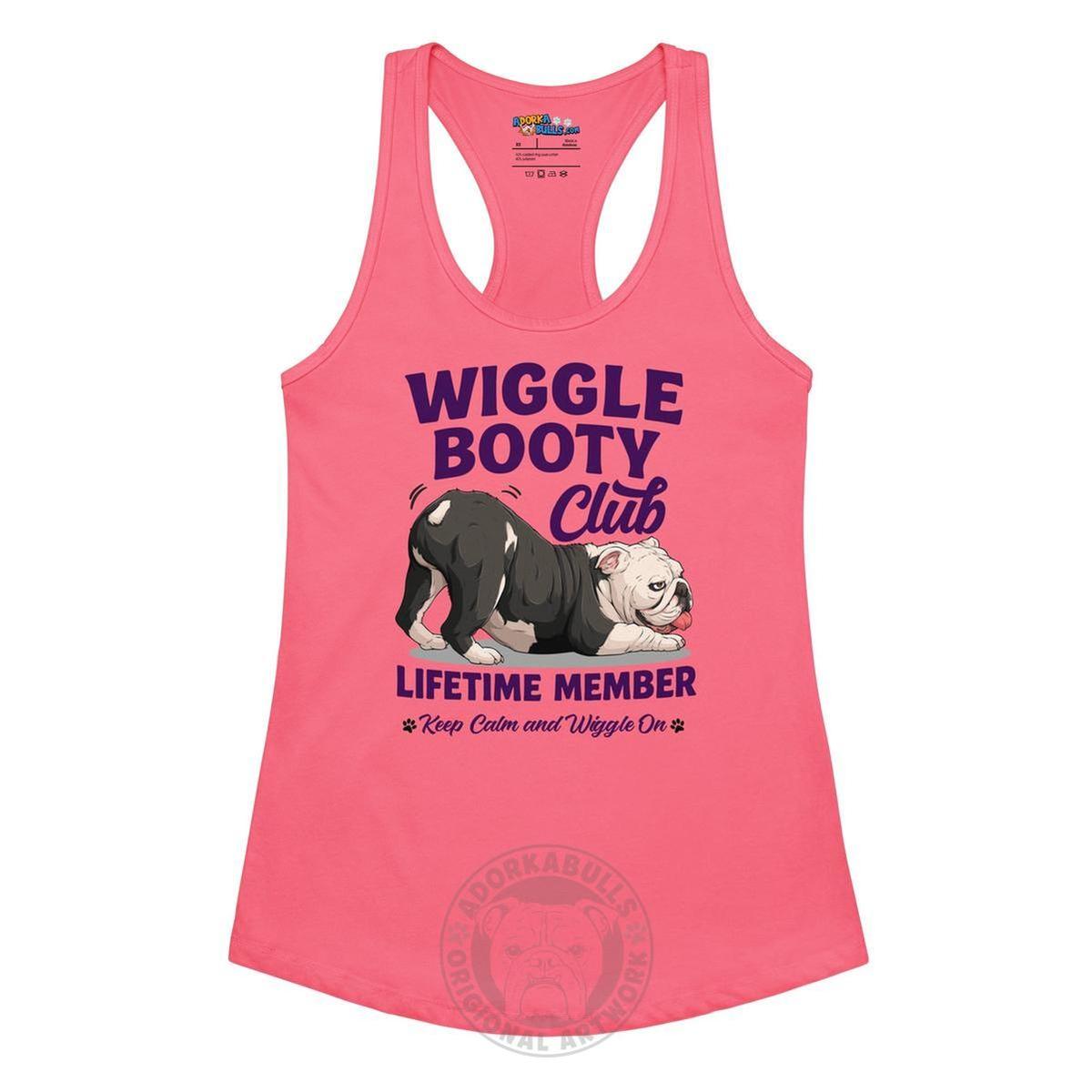 Wiggle Booty Club Racerback Tank | B&W Colored English Bulldog