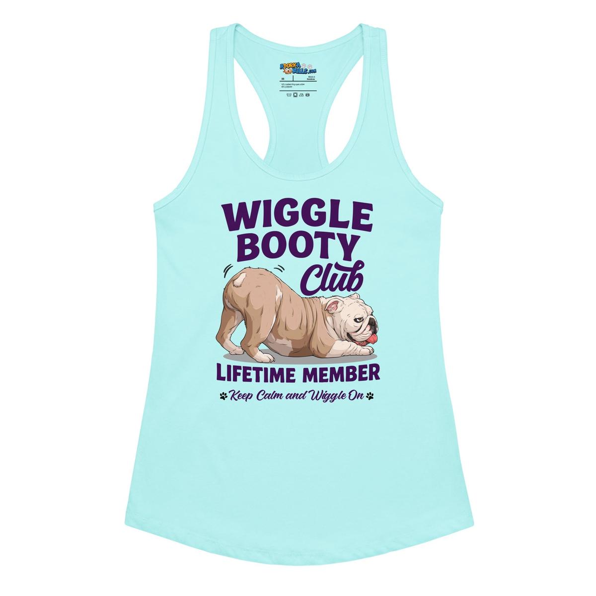 Wiggle Booty Club Racerback Tank | Fawn & White Colored English Bulldog