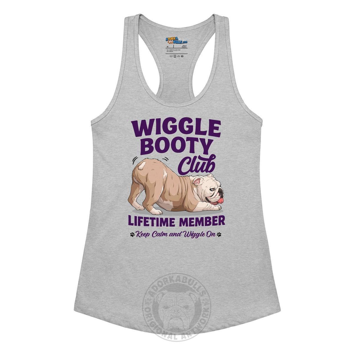 Wiggle Booty Club Racerback Tank | Fawn & White Colored English Bulldog